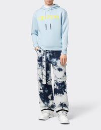 Sweat-shirt à capuche unisexe avec logo Ferrari - Azzurro