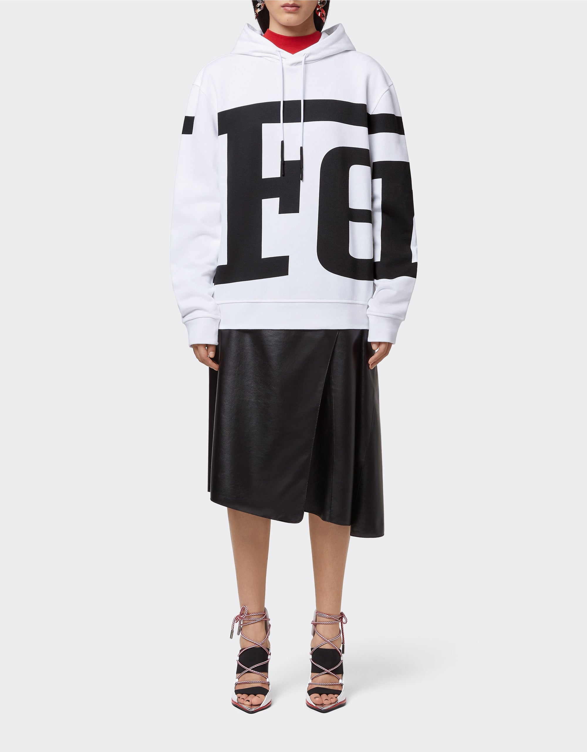 Unisex hoodie with Ferrari logo - Bianco