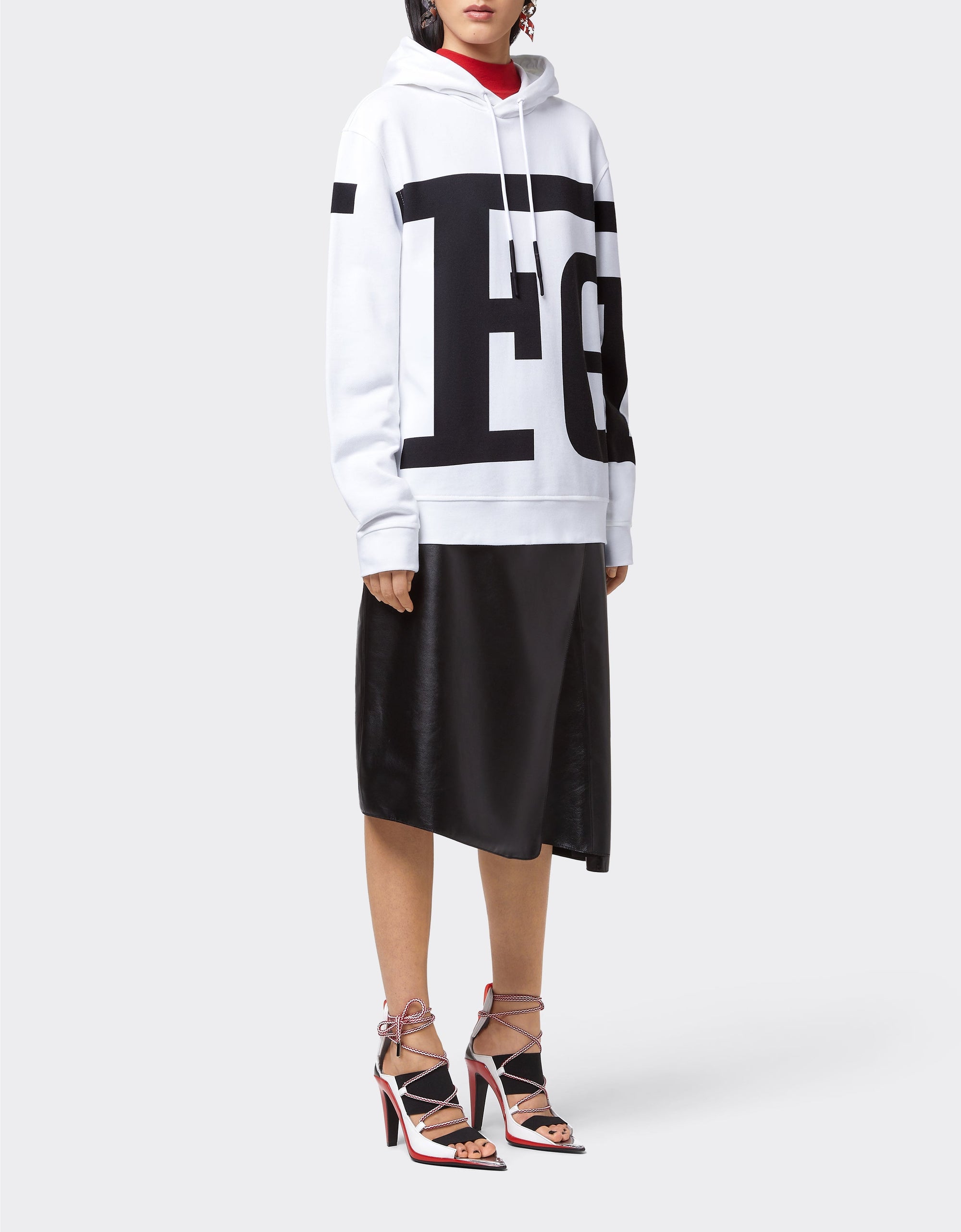 Unisex hoodie with Ferrari logo - Bianco
