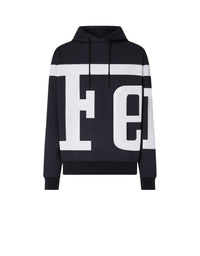 Sweat-shirt à capuche unisexe avec logo Ferrari - Nero