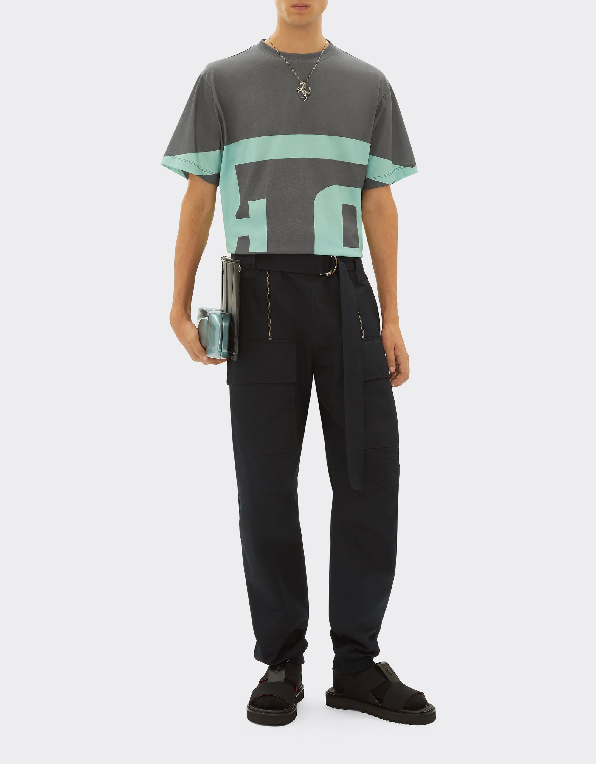 Unisex T-shirt with Ferrari logo - Grigio