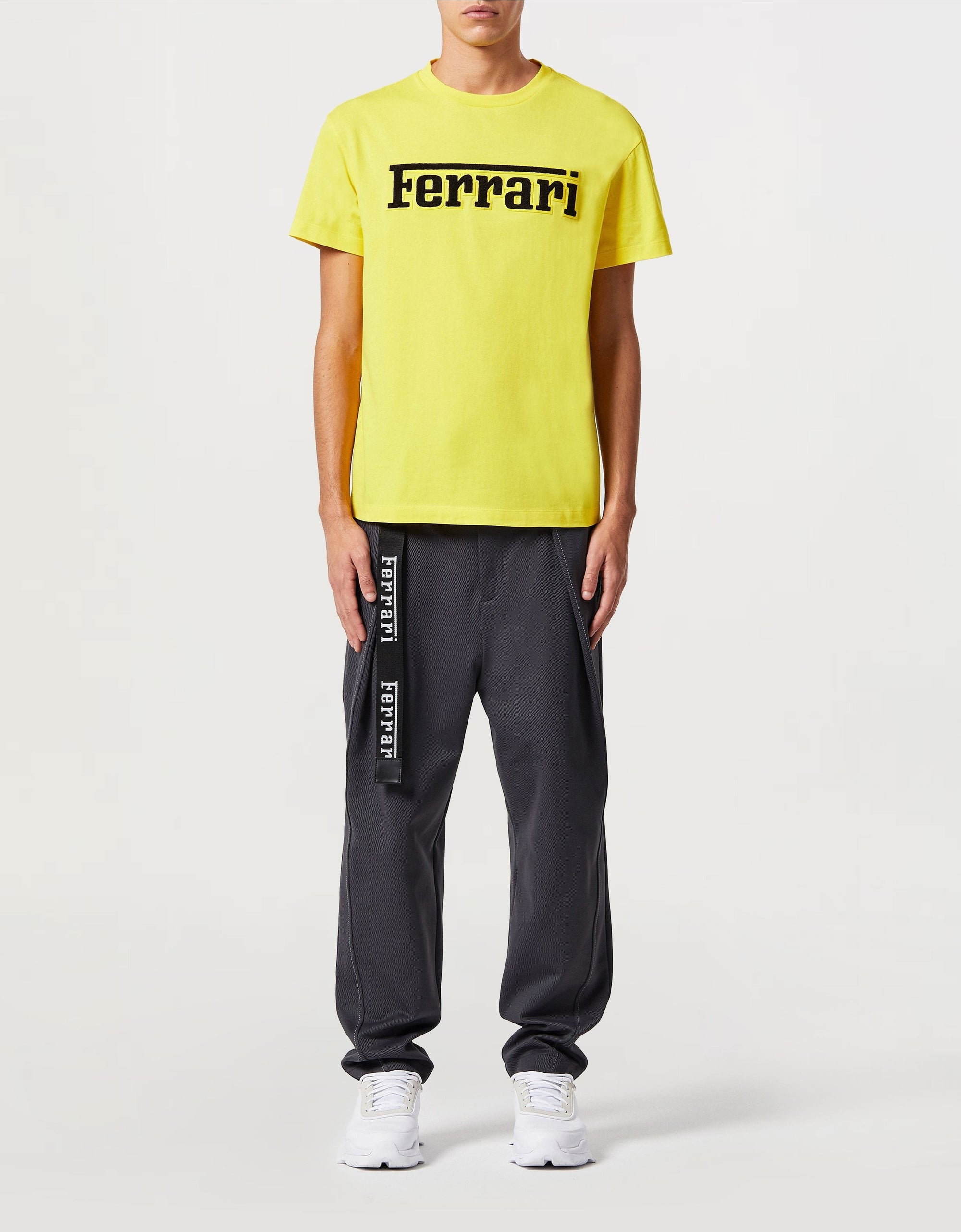 T-shirt unisexe avec logo Ferrari - Yellow