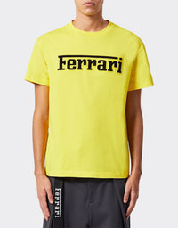 T-shirt unisexe avec logo Ferrari - Yellow