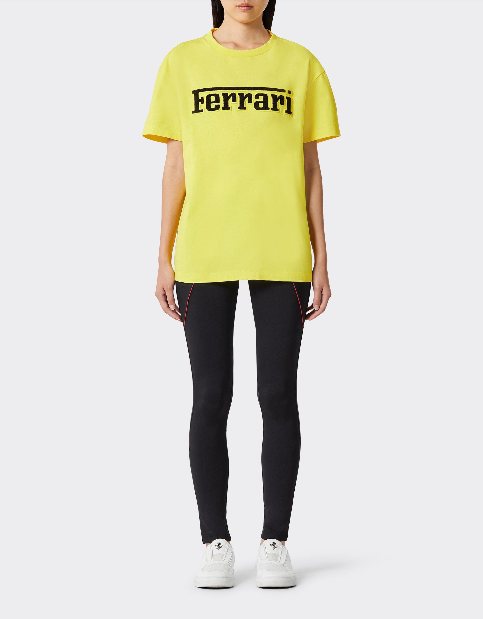 T-shirt unisexe avec logo Ferrari - Yellow