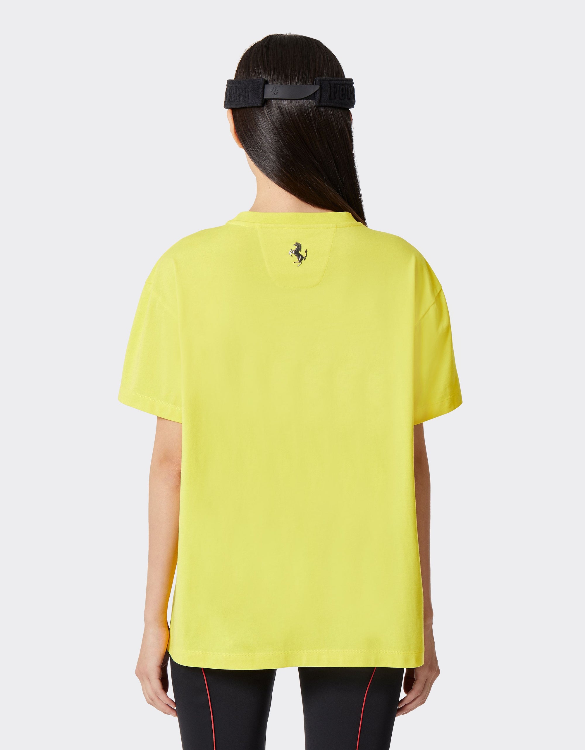 T-shirt unisexe avec logo Ferrari - Yellow