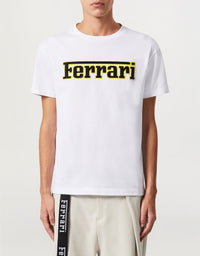 T-shirt unisexe avec logo Ferrari - Bianco