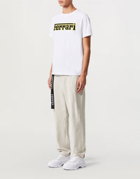 T-shirt unisexe avec logo Ferrari - Bianco