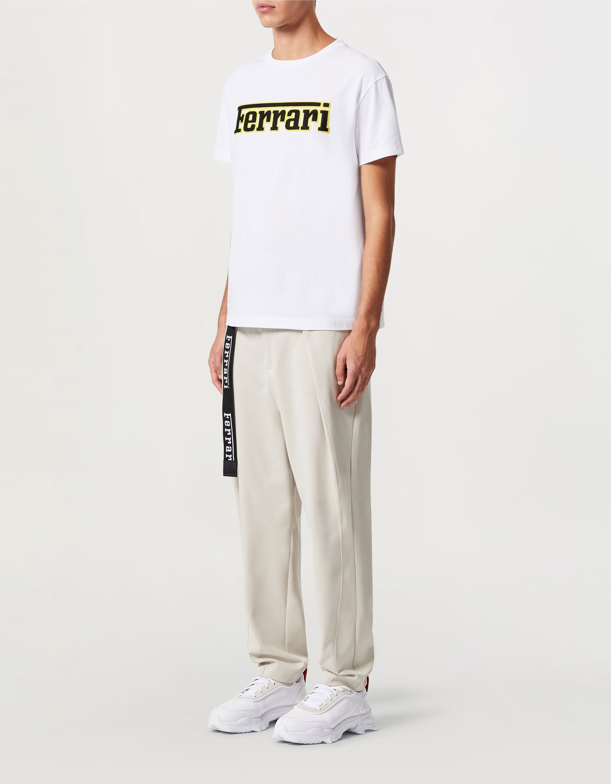 T-shirt unisexe avec logo Ferrari - Bianco