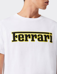 T-shirt unisexe avec logo Ferrari - Bianco