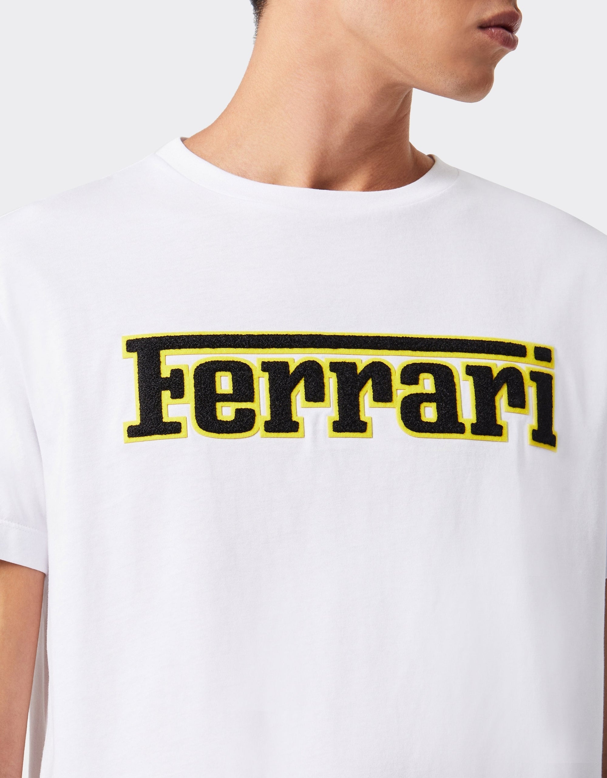 T-shirt unisexe avec logo Ferrari - Bianco