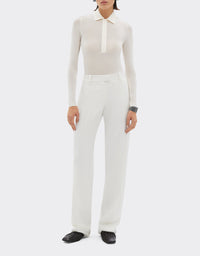 Long-sleeved polo shirt - Avorio