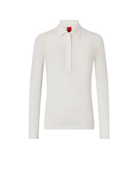 Long-sleeved polo shirt - Avorio