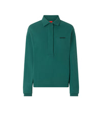 Polo à manches longues avec logo Ferrari - Verde Ficus