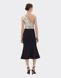 Midi skirt Punto Milano - Navy Blu