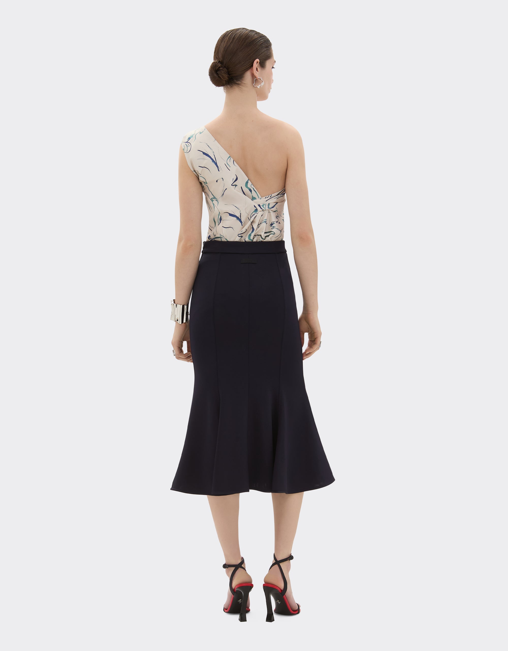 Midi skirt Punto Milano - Navy Blu