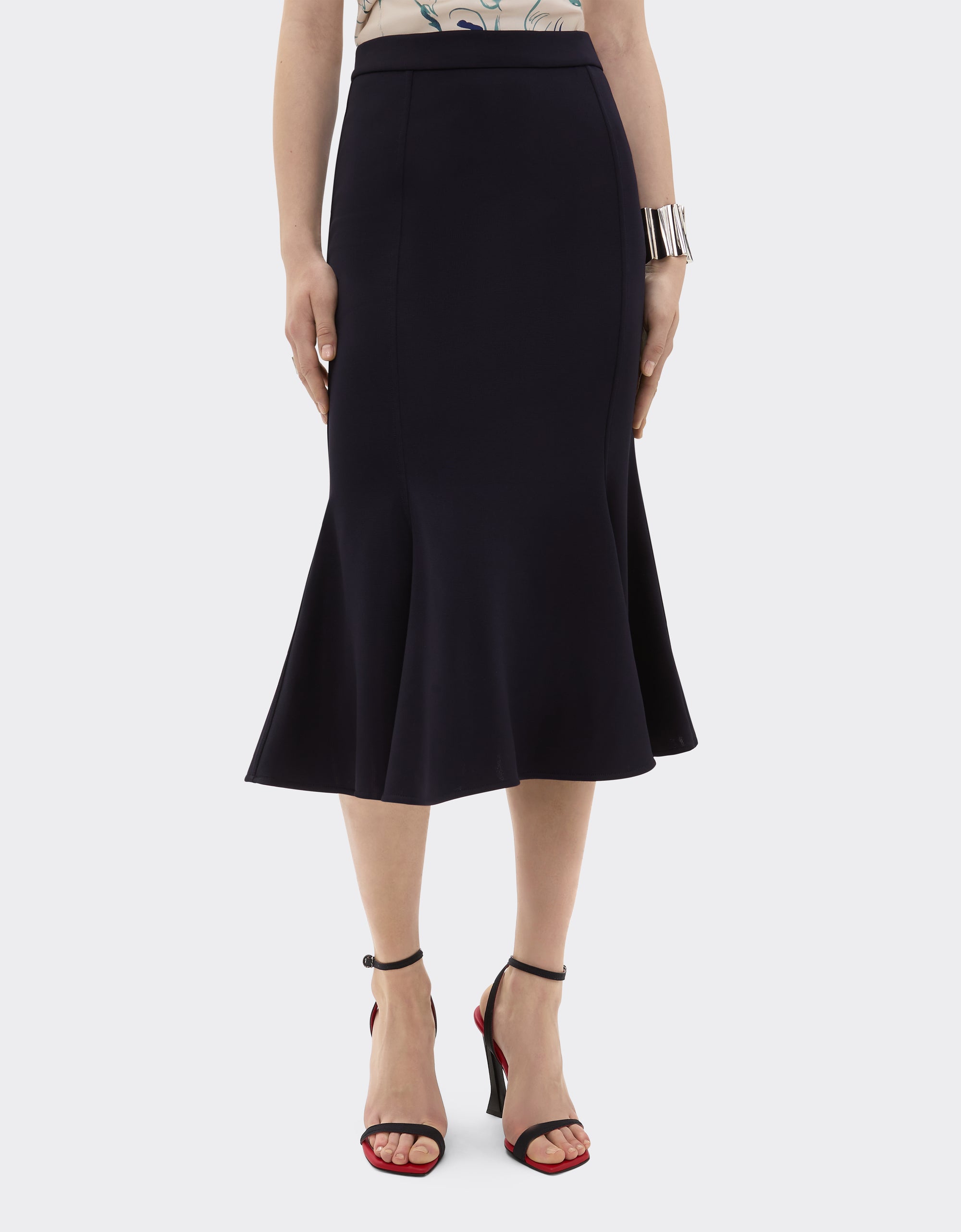 Midi skirt Punto Milano - Navy Blu