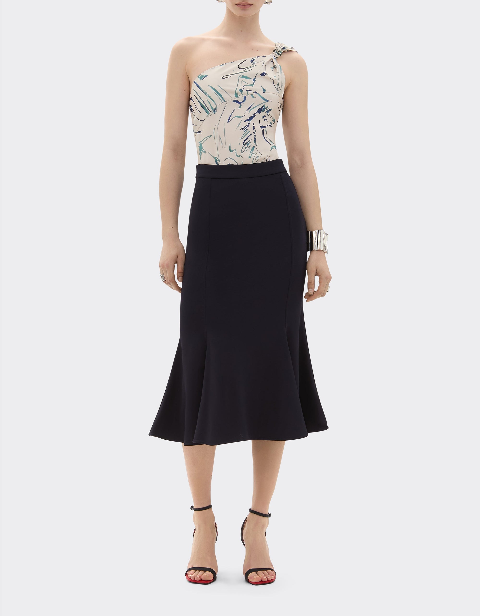 Midi skirt Punto Milano - Navy Blu