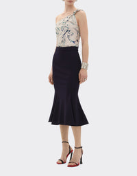 Midi skirt Punto Milano - Navy Blu