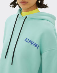 Sweat-shirt à capuche avec logo Ferrari - Verde Menta