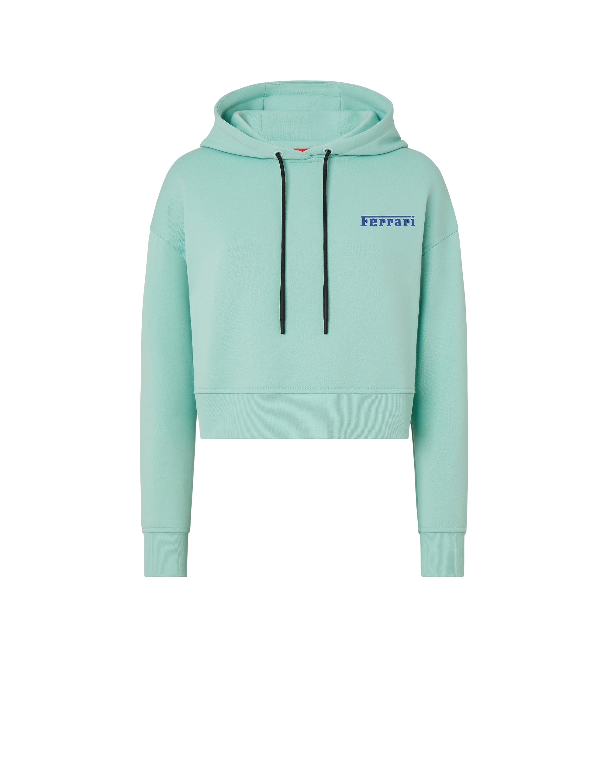 Sweat-shirt à capuche avec logo Ferrari - Verde Menta