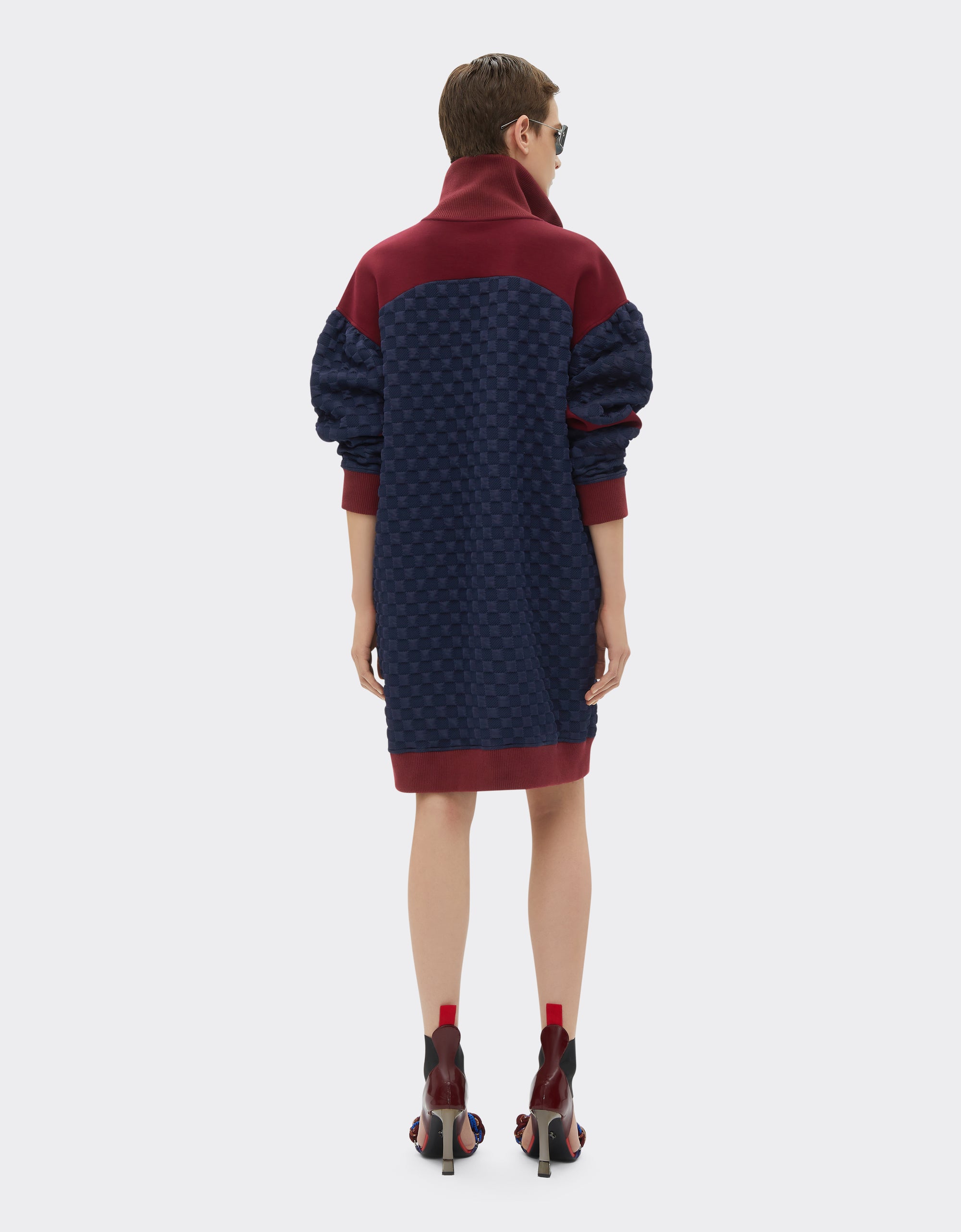 Robe pull motif jacquard - Navy Blu