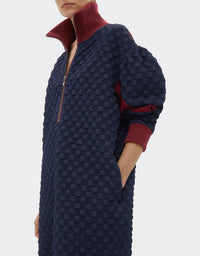 Robe pull motif jacquard - Navy Blu