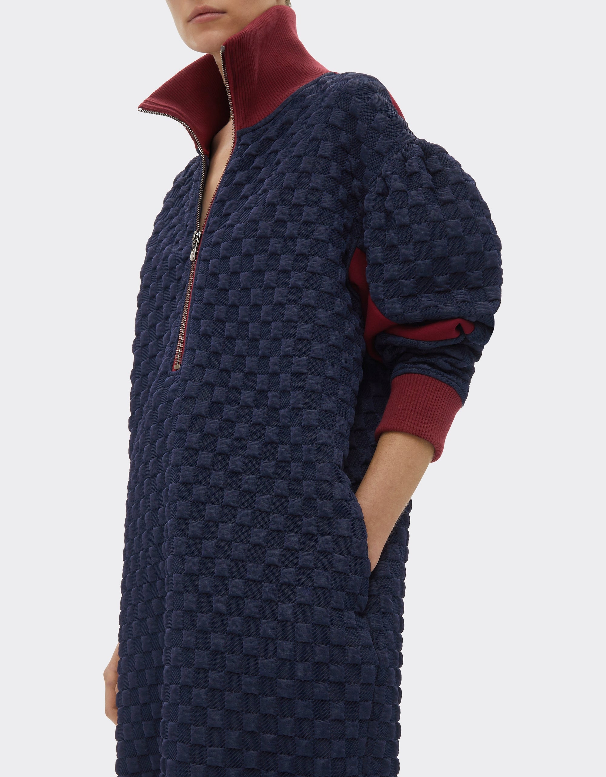 Robe pull motif jacquard - Navy Blu