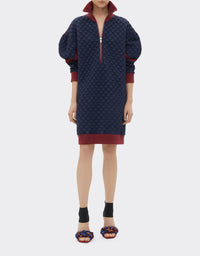 Robe pull motif jacquard - Navy Blu
