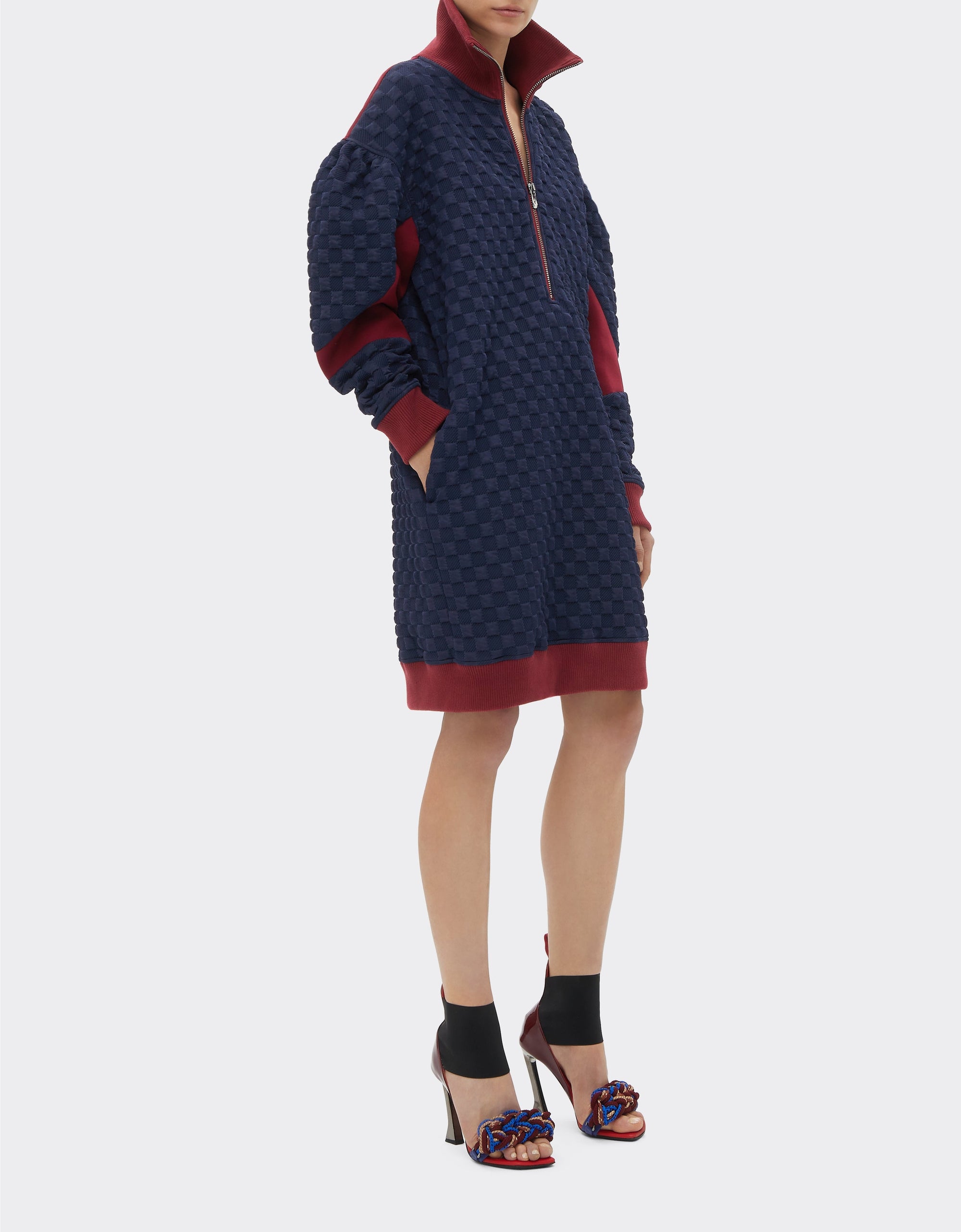 Robe pull motif jacquard - Navy Blu