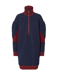 Robe pull motif jacquard - Navy Blu