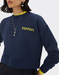 Sweat-shirt avec logo Ferrari - Navy Blu