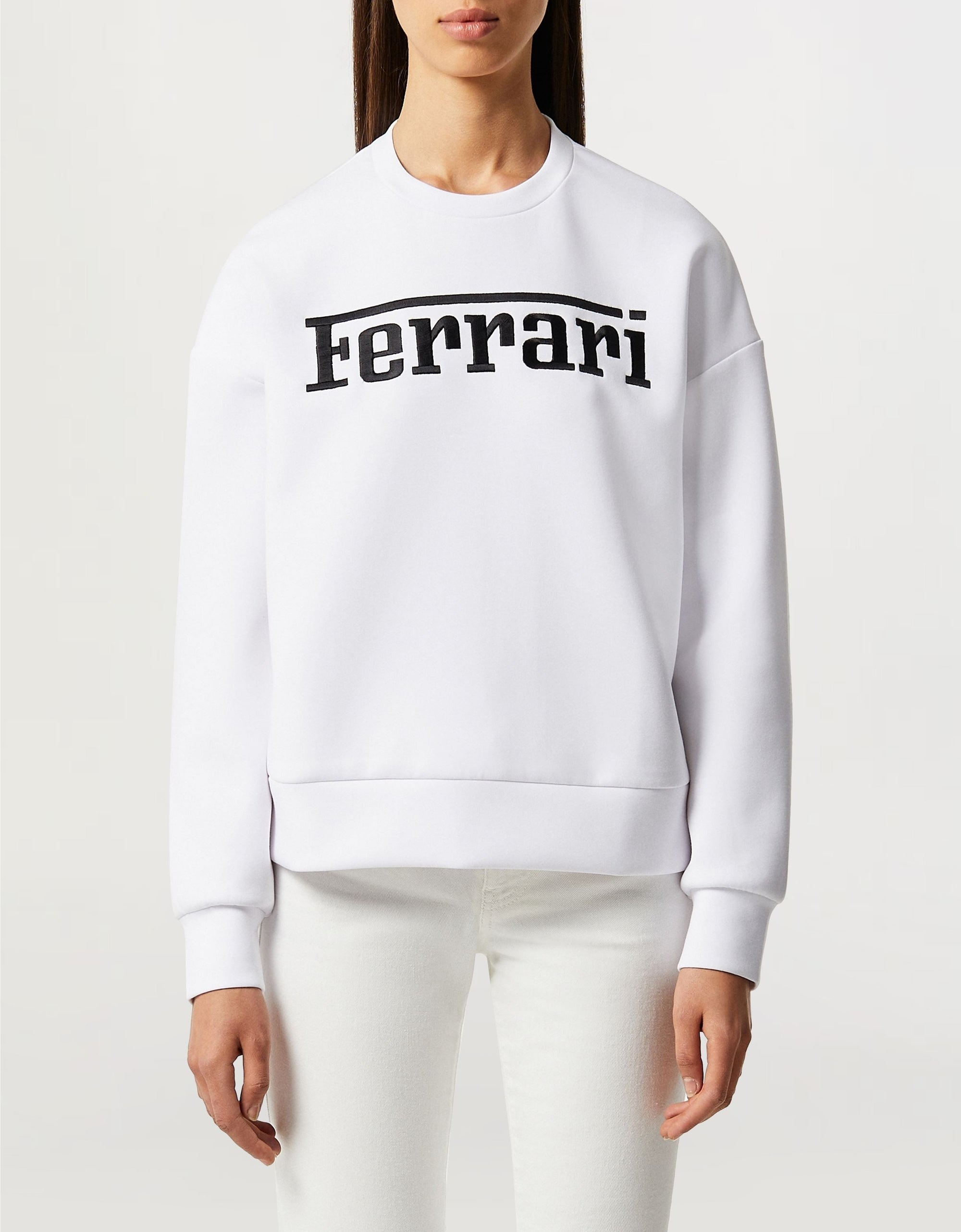Sweat-shirt avec logo Ferrari - Bianco