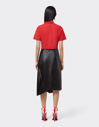 T-shirt court col montant - Rosso Corsa