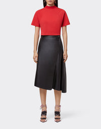 T-shirt court col montant - Rosso Corsa