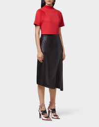 T-shirt court col montant - Rosso Corsa