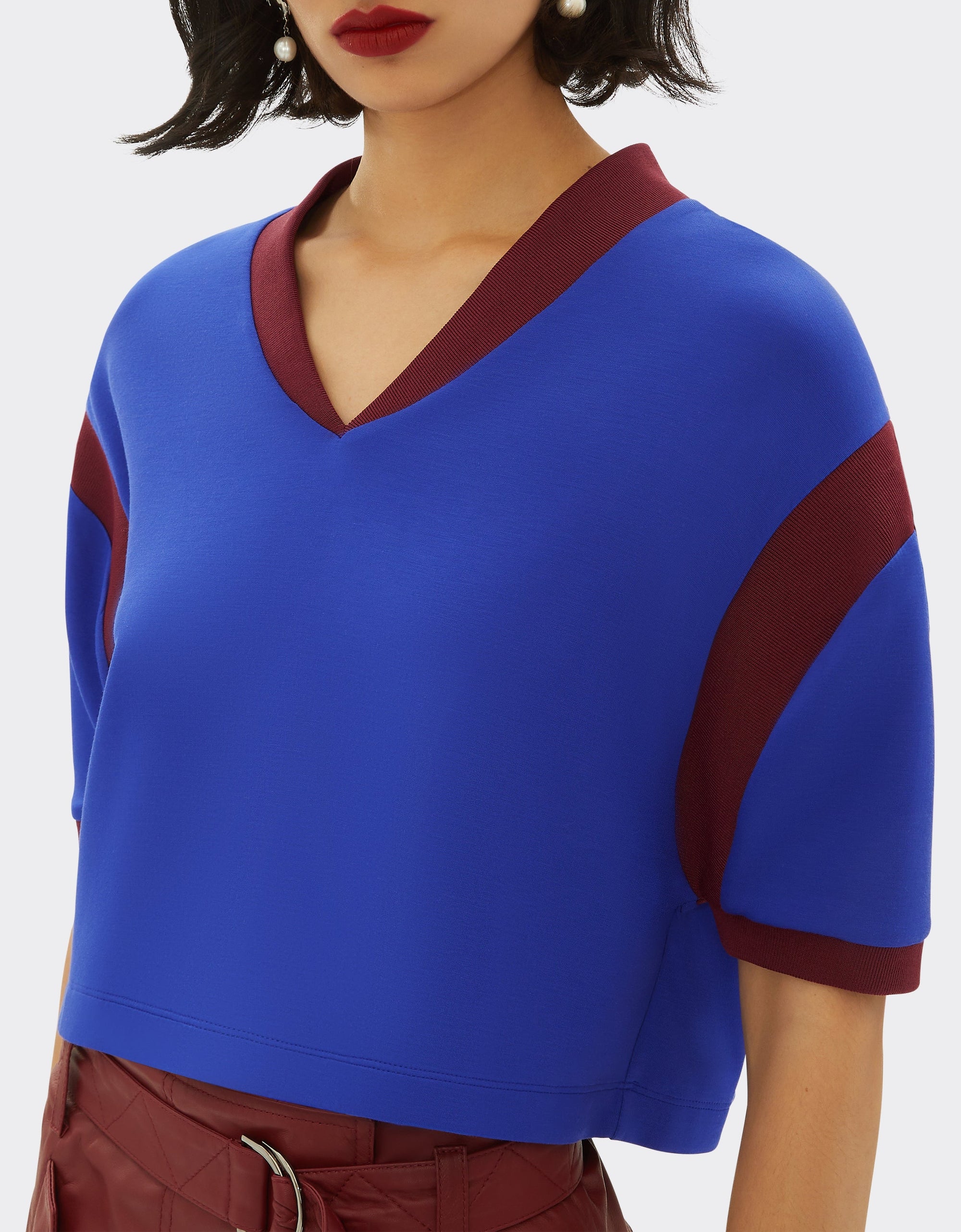 T-shirt court col V - Carta Da Zucchero