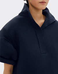 Polo manches ballon avec bande au dos - Navy Blu