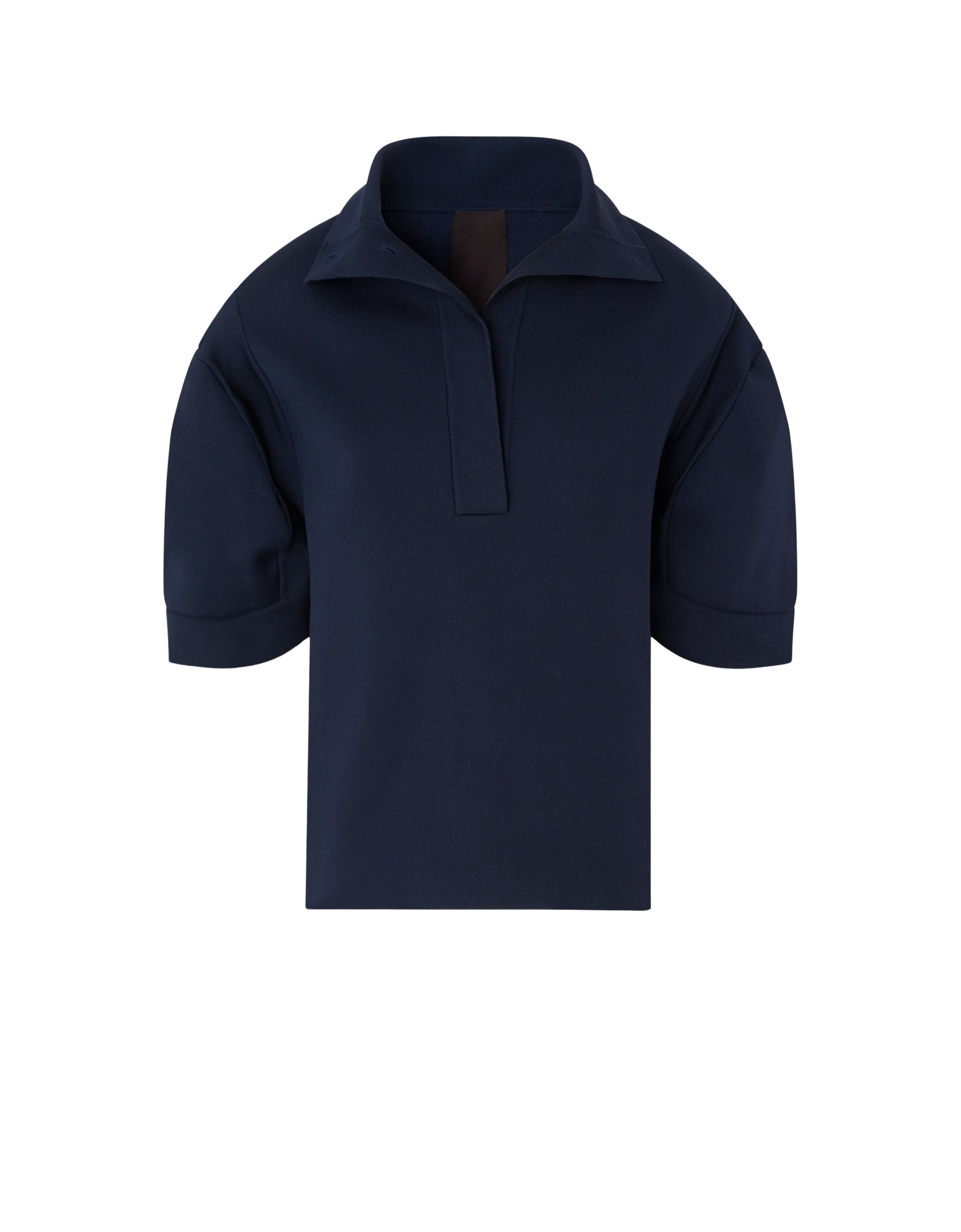 Polo manches ballon avec bande au dos - Navy Blu