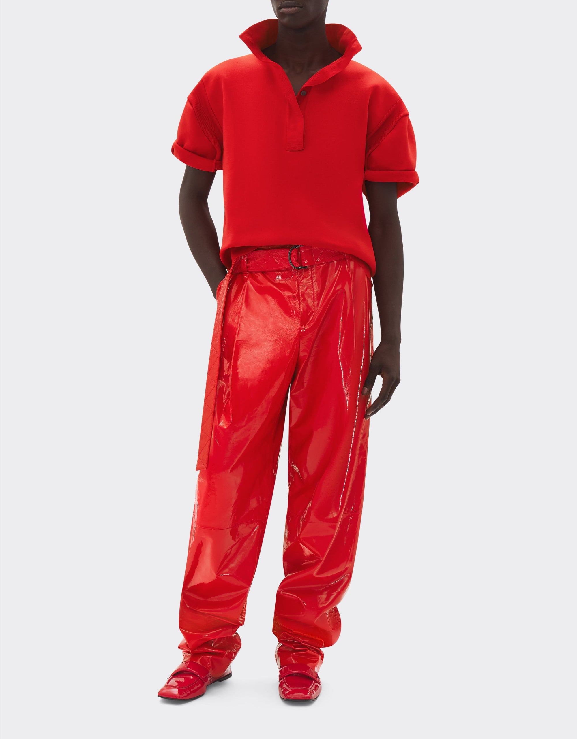 Polo manches ballon avec bande au dos - Rosso Dino