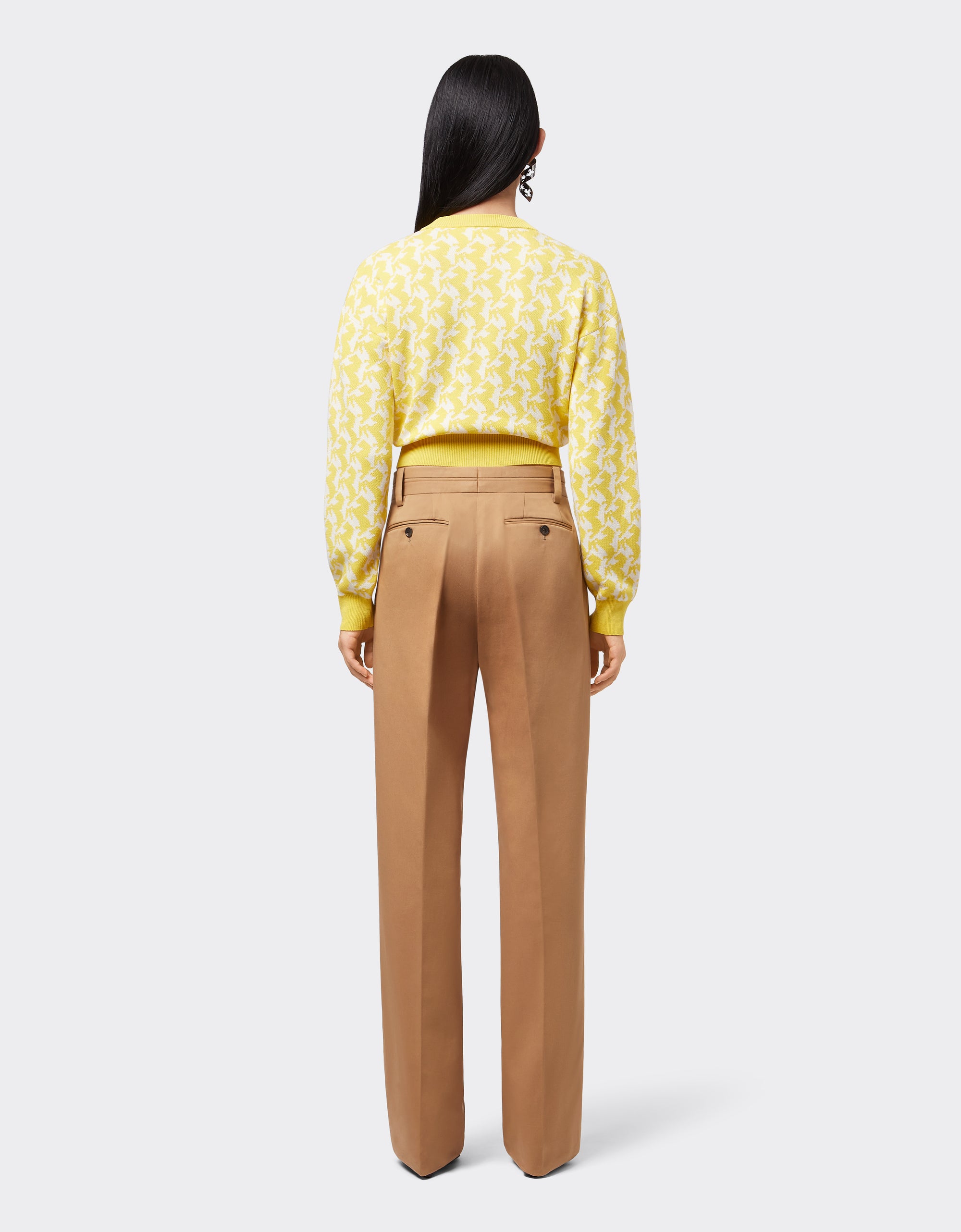 Cardigan avec Cheval cabré en soie - Giallo Modena