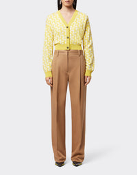 Cardigan avec Cheval cabré en soie - Giallo Modena