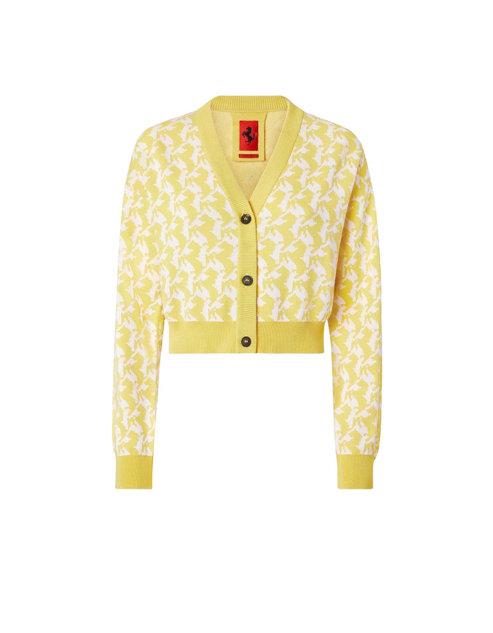 Cardigan avec Cheval cabré en soie - Giallo Modena