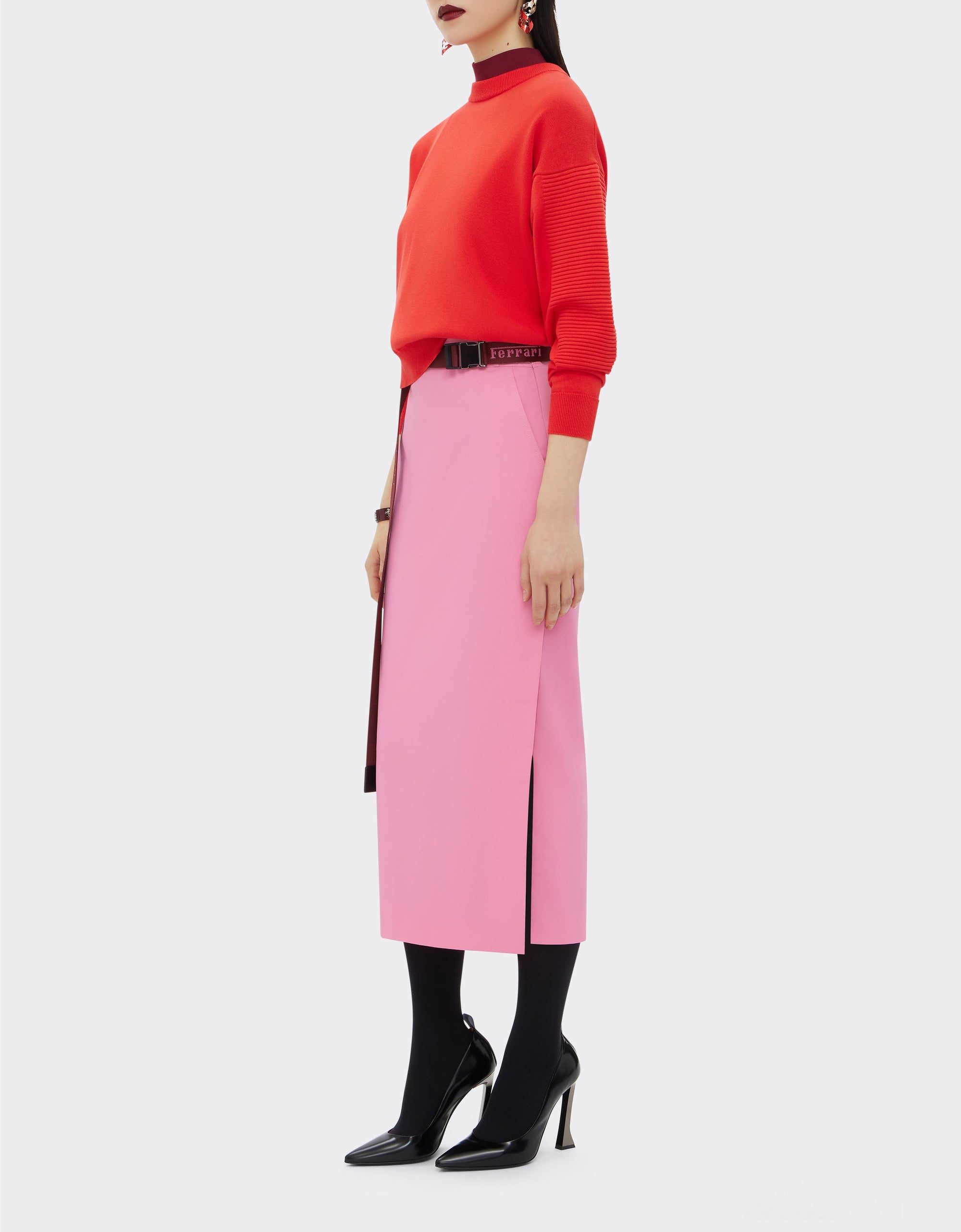 Pull en soie mélangée - Rosso Dino