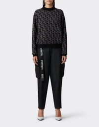Pull avec motif Cavallino Pixel en laine - Charcoal