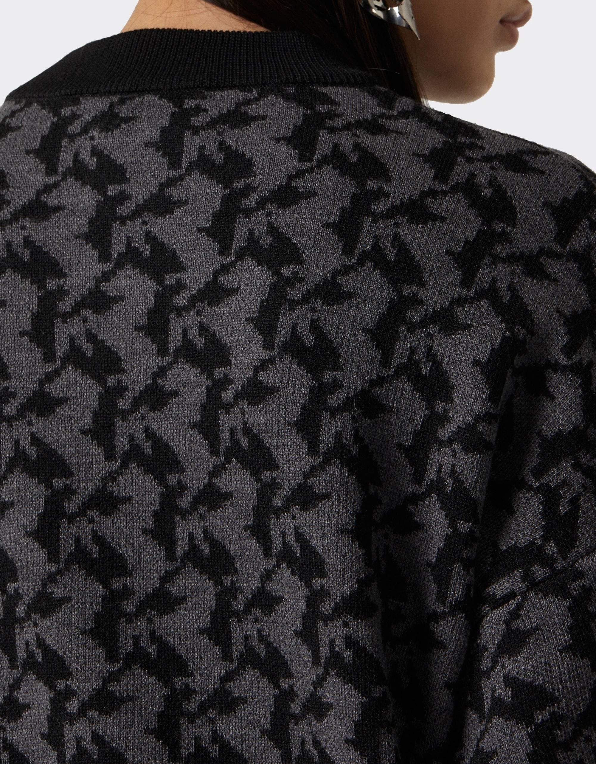 Pull avec motif Cavallino Pixel en laine - Charcoal