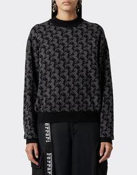 Pull avec motif Cavallino Pixel en laine - Charcoal