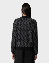 Pull avec motif Cavallino Pixel en laine - Charcoal