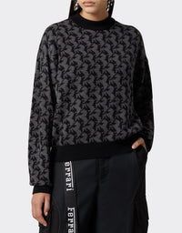 Pull avec motif Cavallino Pixel en laine - Charcoal