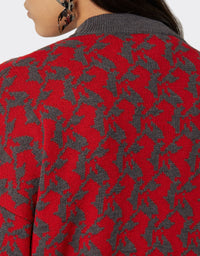 Cavallino Pixel jumper in wool - Rosso Corsa