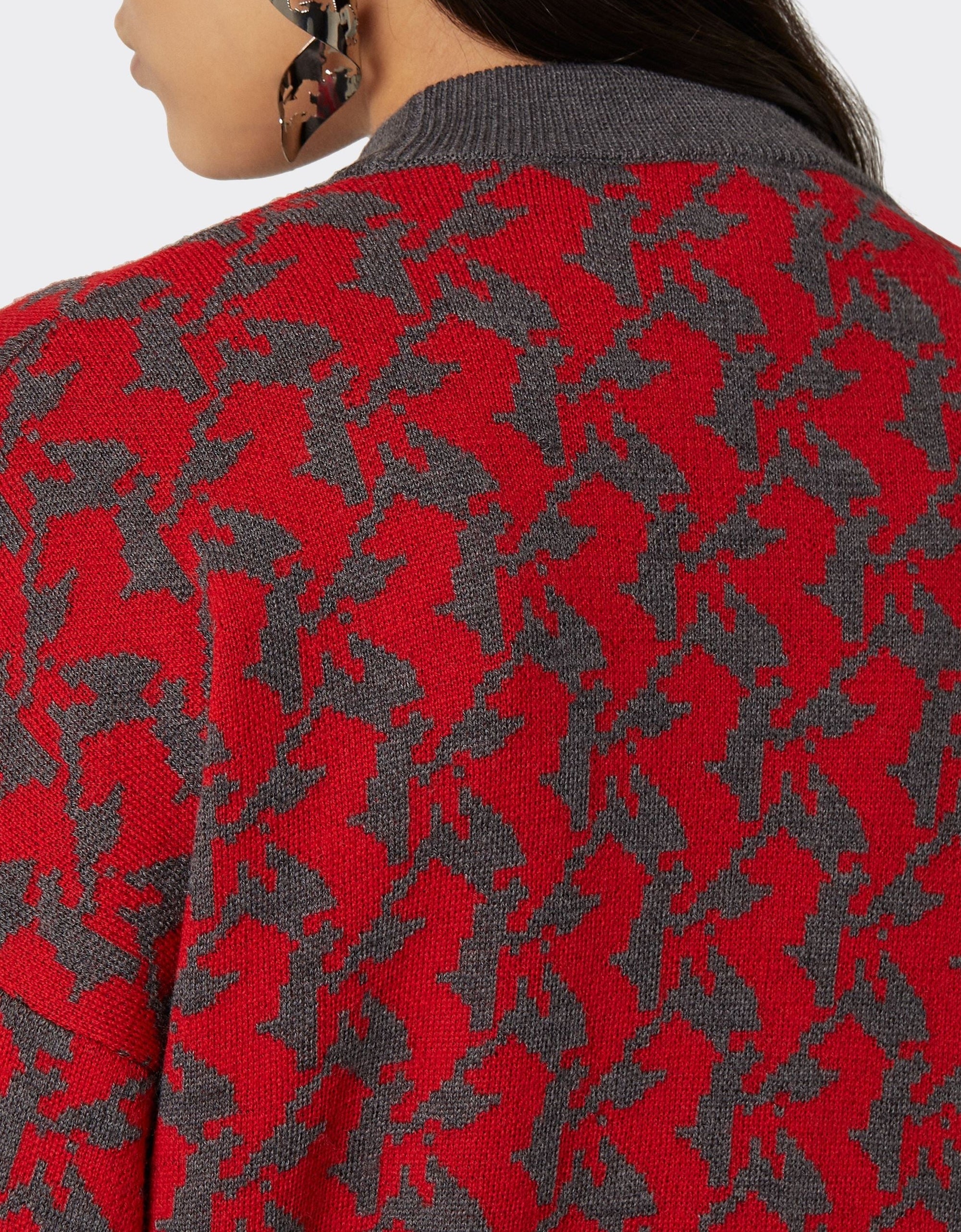 Cavallino Pixel jumper in wool - Rosso Corsa